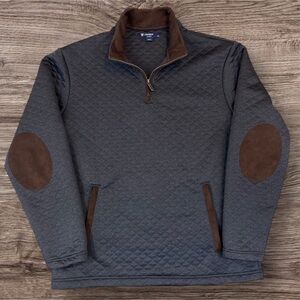 Cremieux Men’s 1/4 Zip Quilted Dark Gray Pullover. Large.